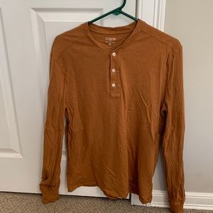 J. Crew 3-button henley. Burnt orange color. Size medium